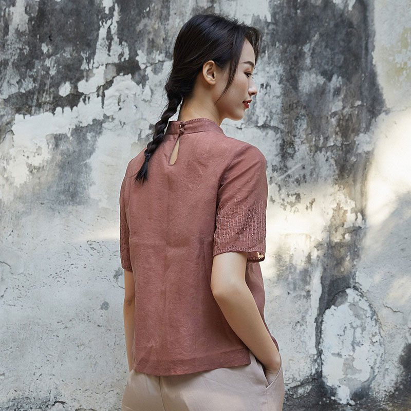 布符早春新款原创复古茶艺民族旗袍 布符上衣