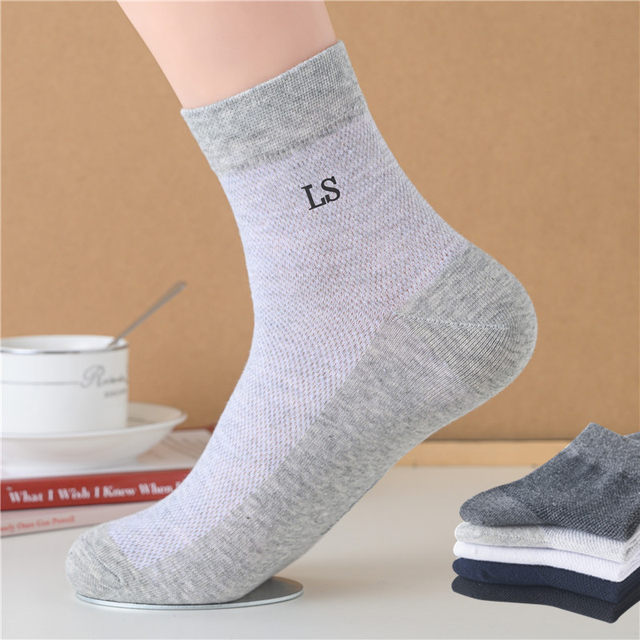 Langsha socks men's four-season pure cotton comfort socks 5 ຄູ່