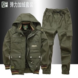 Утепленный хлопковый износостойкий комбинезон, эластичная камуфляжная униформа, увеличенная толщина