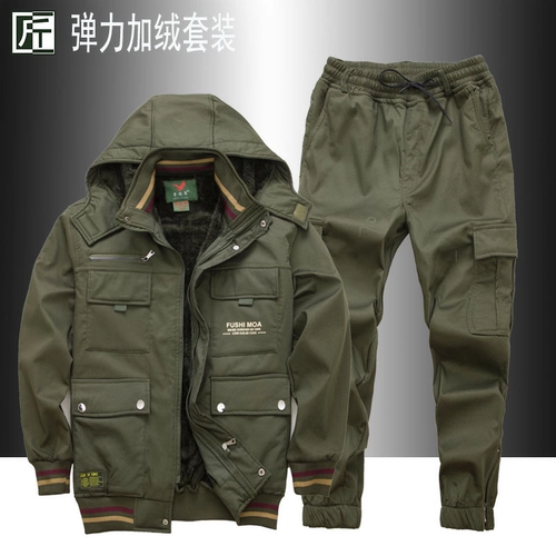 Утепленный хлопковый износостойкий комбинезон, эластичная камуфляжная униформа, увеличенная толщина