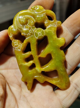 玉石原石仿古玉老玉天然岫玉雕Z