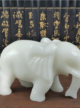 纯手工雕刻中式风招财大象摆件