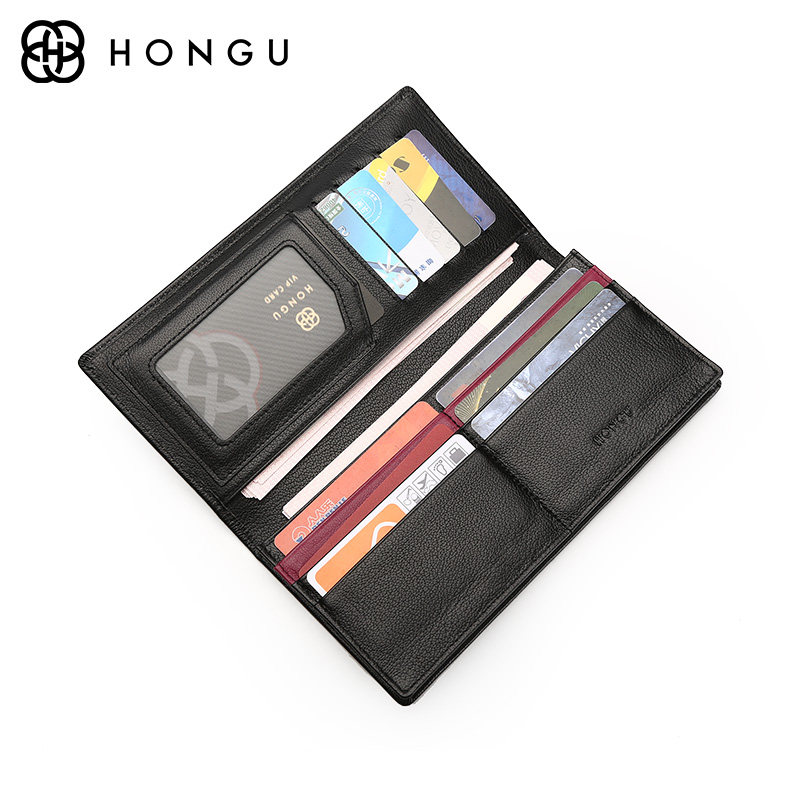 红谷长款青年个性潮薄款真皮皮夹子 红谷男包钱包