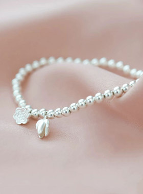 999足银手链女手串轻奢纯银两世欢手环ins小众精致古风手饰设计感