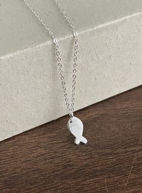 韩版可爱小鱼项链S925纯银不掉色