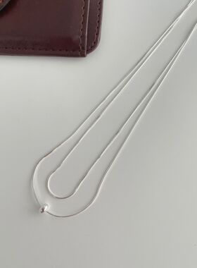 S925纯银双层蛇骨链项链女ins极简冷淡风小众高级感锁骨链轻奢潮