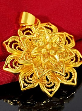 金店同款沙金荆棘花项链