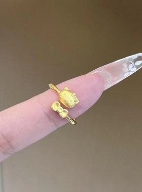 金店同款kitty猫蝴蝶结戒指