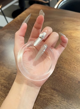 新中式纯天然白香槟水晶手镯