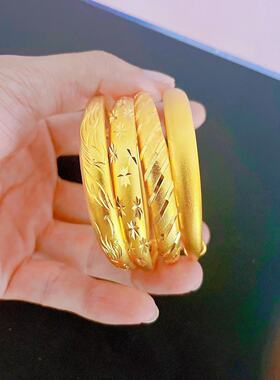 金店同款喷砂宽版推拉手镯