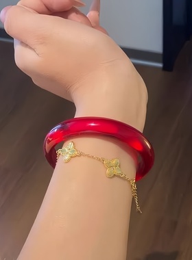 车厘子国风女款玉髓手镯送女朋友