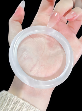 白月光手镯女款高冰透玉髓镯子