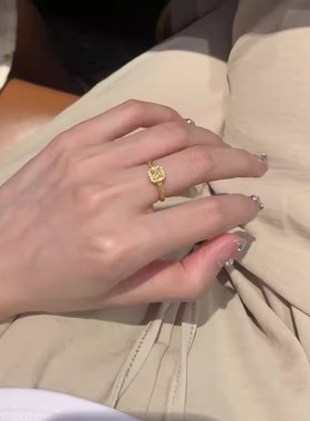 s925纯银小方糖开口戒指轻奢