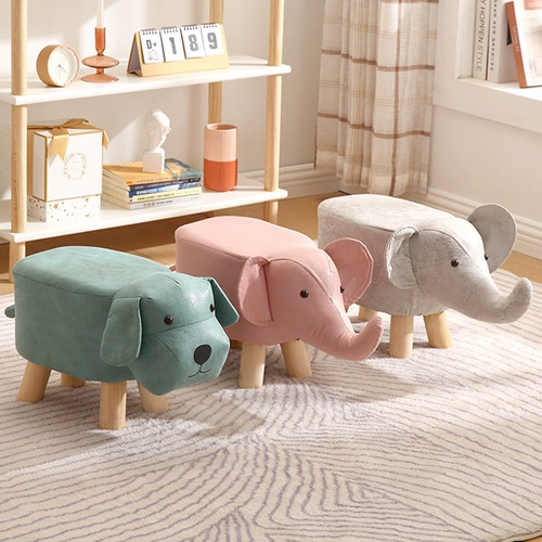 Детский маленький стул домохозяйство слона скамейка животных, творческая дверь смена мультфильм, карикатура сидячий табурет сеть красный стул.