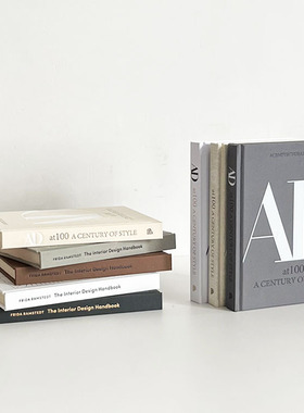 英文可翻阅质感仿真书样板间书房展厅装饰欧式轻奢杂志道具摆件