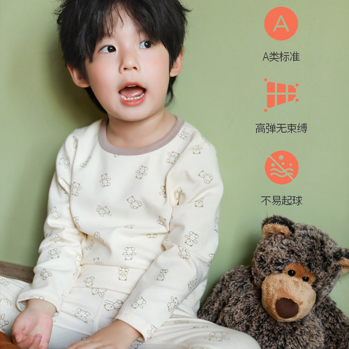 【280G】儿童睡衣家居服宝宝秋衣秋裤纯棉秋冬季男童女童内衣套装-图2