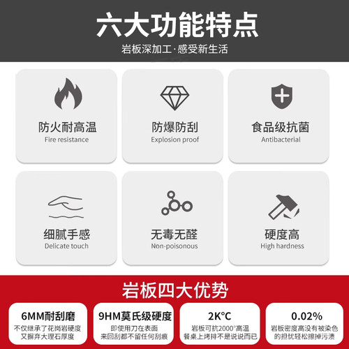 岩板台面定制餐桌电视柜餐边柜橱柜茶几桌面板大理石瓷砖加工订制 - 图2