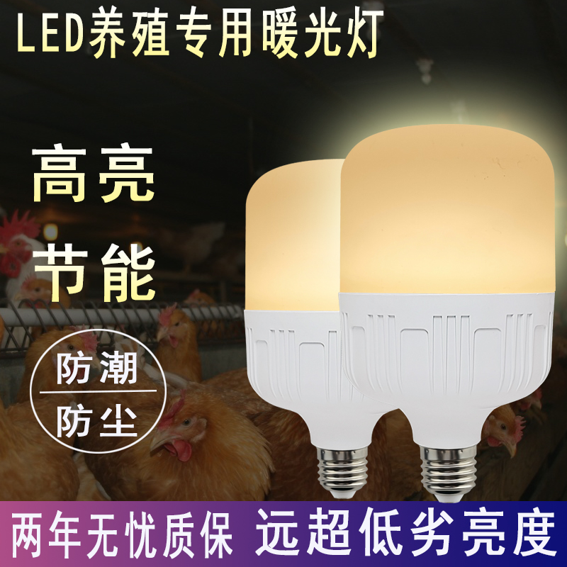 暖光led灯泡e27螺口暖灯泡超亮养鸡场黄光灯泡家用卧室节能灯-图0