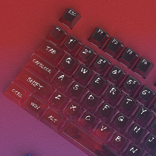 霓虹雾透主题小全套键帽PC透光原厂机械键盘VGN V98pro V87 N75 - 图0