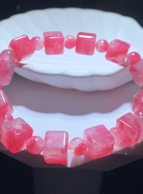 天然樱花雨蔷薇辉石方糖手链