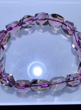 天然巴西紫黄晶随形手链单圈饰品