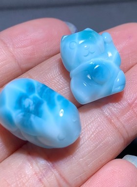 天然拉利玛水晶海纹石吊坠配饰女