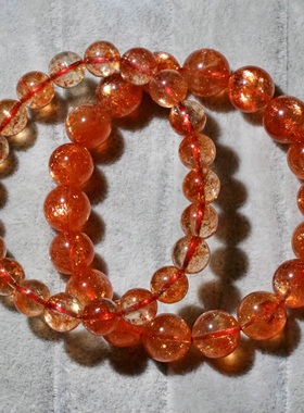 天然冰种爆闪金太阳日光石手链女