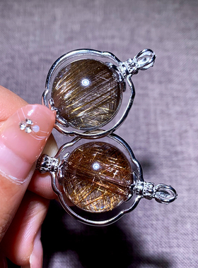 天然金刚杵顺发发晶吊坠魔鬼发丝