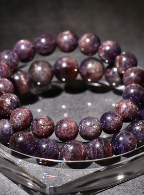 天然草莓血滴堇青石手链饰品