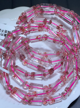 天然金草莓毒液超七桶珠手链女