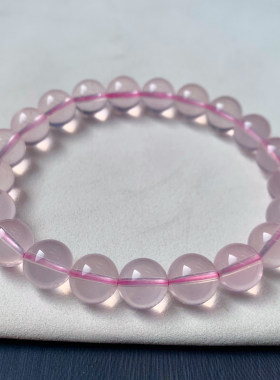 天然冰透星光粉晶手链礼物情侣女