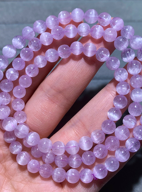 天然锂辉石三圈手链饰品礼物情侣