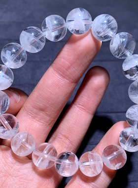 天然白雪花幽灵单圈手链白婚纱女