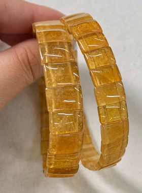 天然巴西黄碧玺手排饰品礼物男女