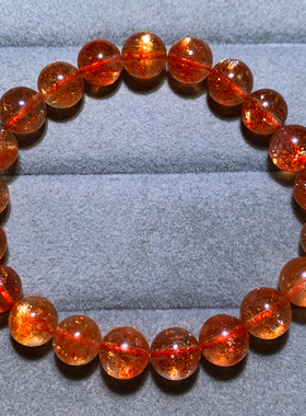 天然爆闪金太阳石手链单圈饰品女