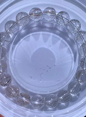 天然发晶手串单圈佛珠白银发晶女