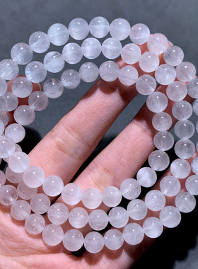 天然拉丝白兔毛水晶三圈手链饰品