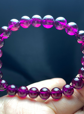 天然紫牙乌石榴石手链饰品礼物女