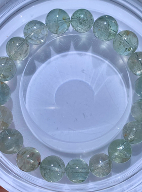 天然冰透绿柱石单圈手链送礼物女