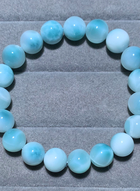 天然拉利玛海纹石手链针钠钙石