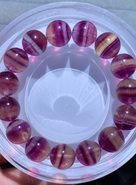 天然双色西瓜萤石手链多色系水晶