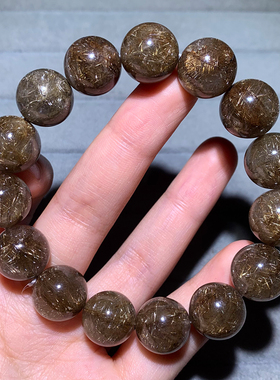 天然满矿银发晶手串单圈女生礼物