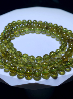 天然沙弗莱石榴石三圈手链情侣款