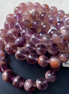 天然冰透粉兔毛手链情侣饰品礼物