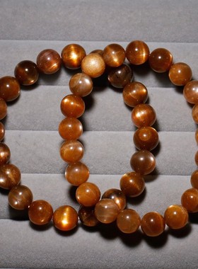 天然猫眼金骨干长石手链水晶饰品