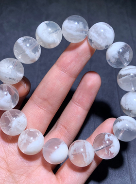 天然雪花幽灵单圈手链新矿种嫩色