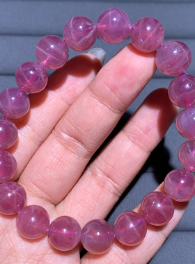 天然星光马达加斯加粉水晶手链女