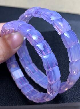 天然冰种梦幻紫玉晶手排饰品男女