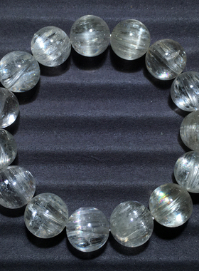 天然拉丝黄白锂辉石单圈手链梦幻