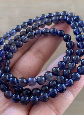 天然冰透堇青石多圈手串饰品情侣